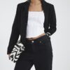 Petite svarta Relaxed Straight Jeans