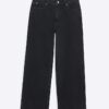 Petite svarta Relaxed Straight Jeans