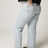 Plus blå högmidjade, avslappnade raka jeans Plus blå högmidjade, avslappnade raka jeans