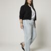 Plus blå högmidjade, avslappnade raka jeans Plus blå högmidjade, avslappnade raka jeans