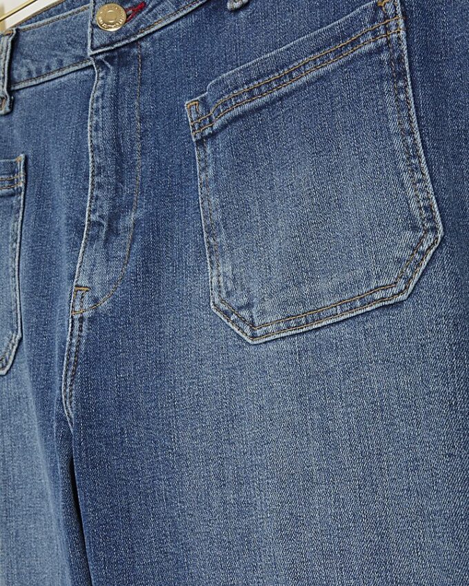 Plus blå högmidjade utsvängda jeans Plus blå högmidjade utsvängda jeans