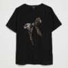 Plus svart T-shirt med grafisk rosett