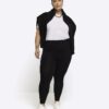 Plus svarta leggings med hög midja