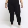 Plus svarta leggings med hög midja