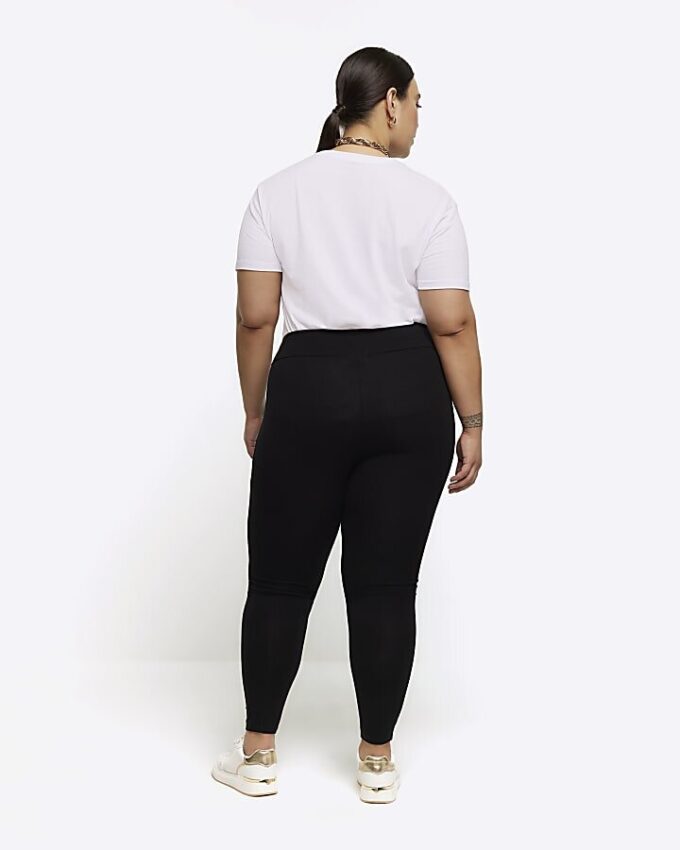Plus svarta leggings med hög midja