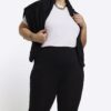 Plus svarta leggings med hög midja