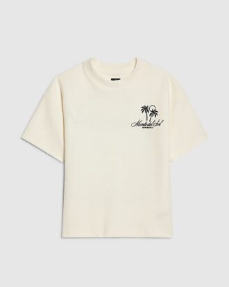 Pojkar Krämfärgad texturerad palmträd-T-shirt