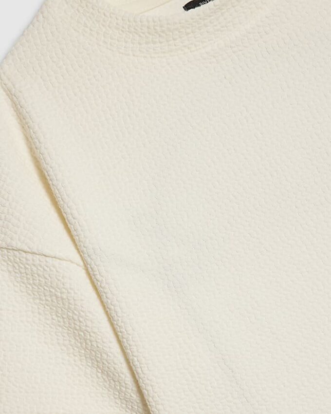 Pojkar Krämfärgad texturerad palmträd-T-shirt