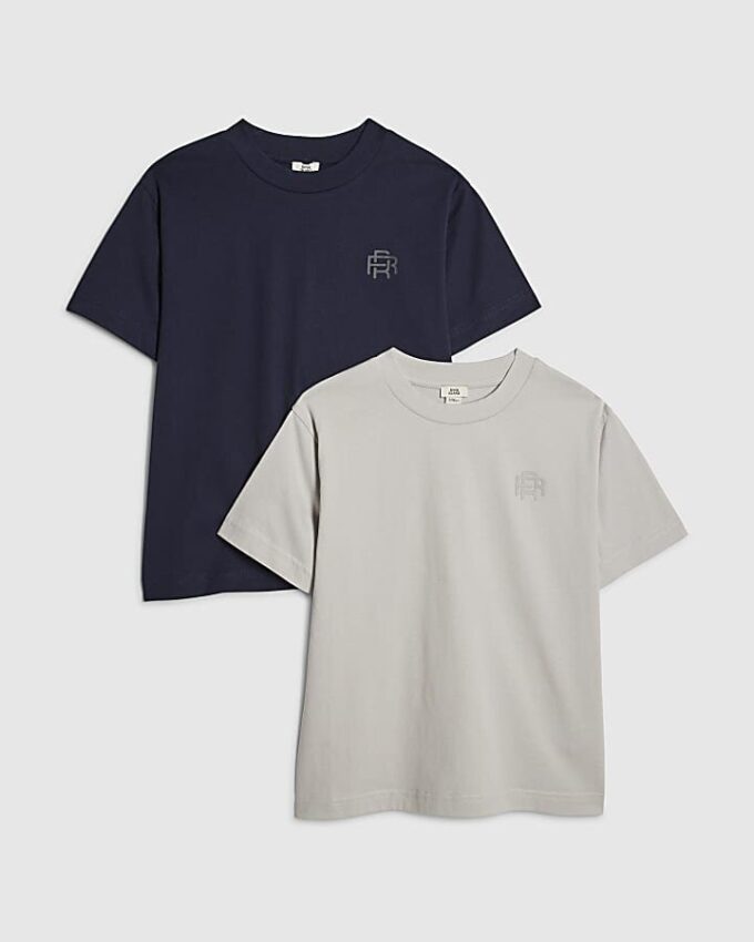 Pojkar Marinblå RI 2-pack T-shirts