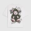 Pojkar Vit oversized T-shirt med graffitibjörn Pojkar Vit oversized T-shirt med graffitibjörn