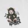 Pojkar Vit oversized T-shirt med graffitibjörn Pojkar Vit oversized T-shirt med graffitibjörn