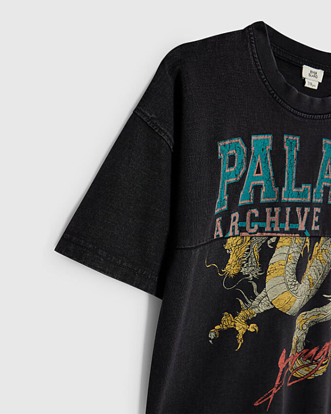 Pojkars svarta oversized Palais Dragon T-shirt