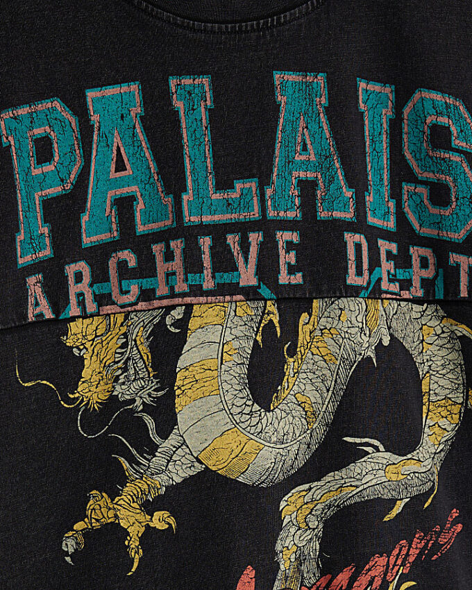 Pojkars svarta oversized Palais Dragon T-shirt