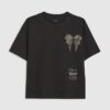 Pojkars svarta oversized T-shirt med japansk drake