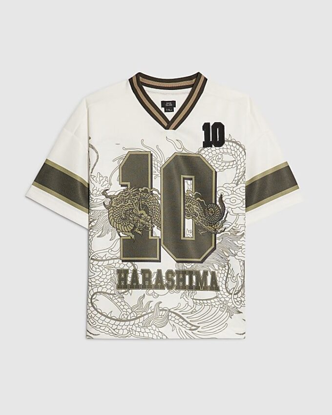 Pojkars vita Japanese Dragon 10 T-shirt