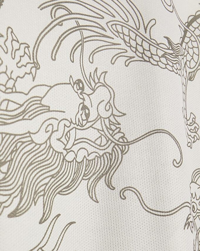 Pojkars vita Japanese Dragon 10 T-shirt
