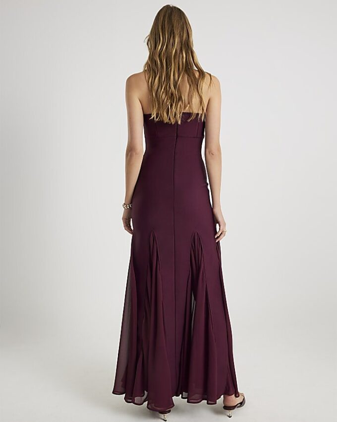 Röd bandeau-klänning i bodycon-modell