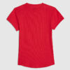 Röd figursydd ribbad T-shirt