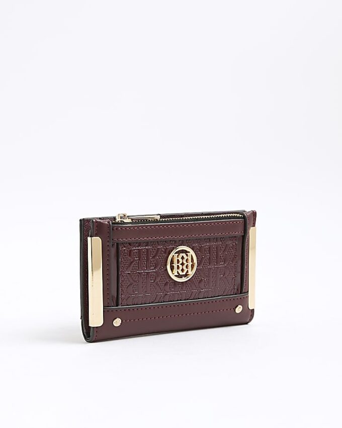 Röd handväska med präglat RR-monogramtryck