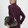Röd långärmad slim fit-skjorta i satin