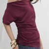 Röd off-shoulder-top med drapering