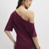 Röd off-shoulder-top med drapering