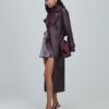 Röd oversized trenchcoat i läder