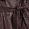 Röd oversized trenchcoat i läder