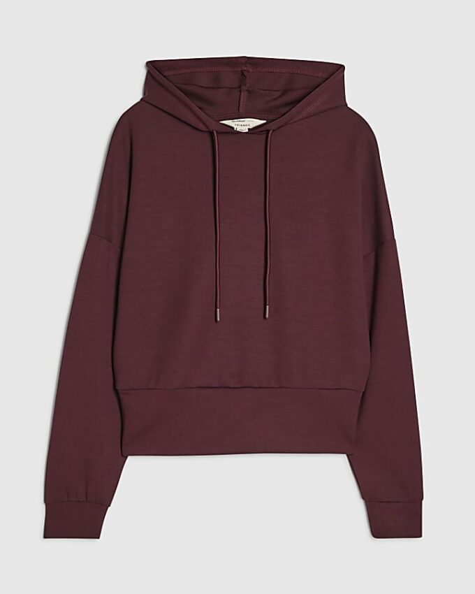 Röd premium långärmad hoodie