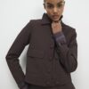 Röd premium-overshirt i imitationsmocka