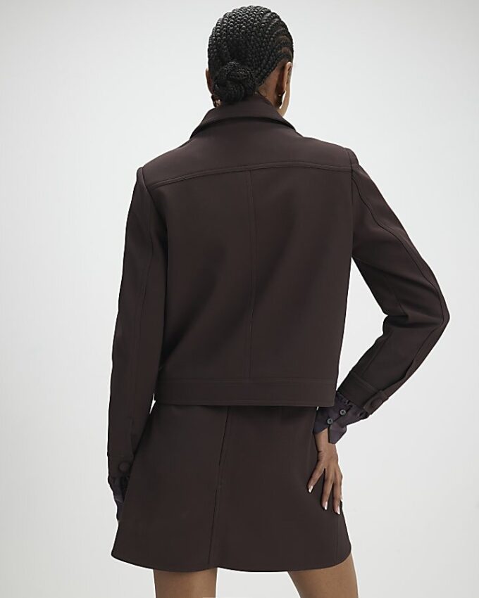 Röd premium-overshirt i imitationsmocka