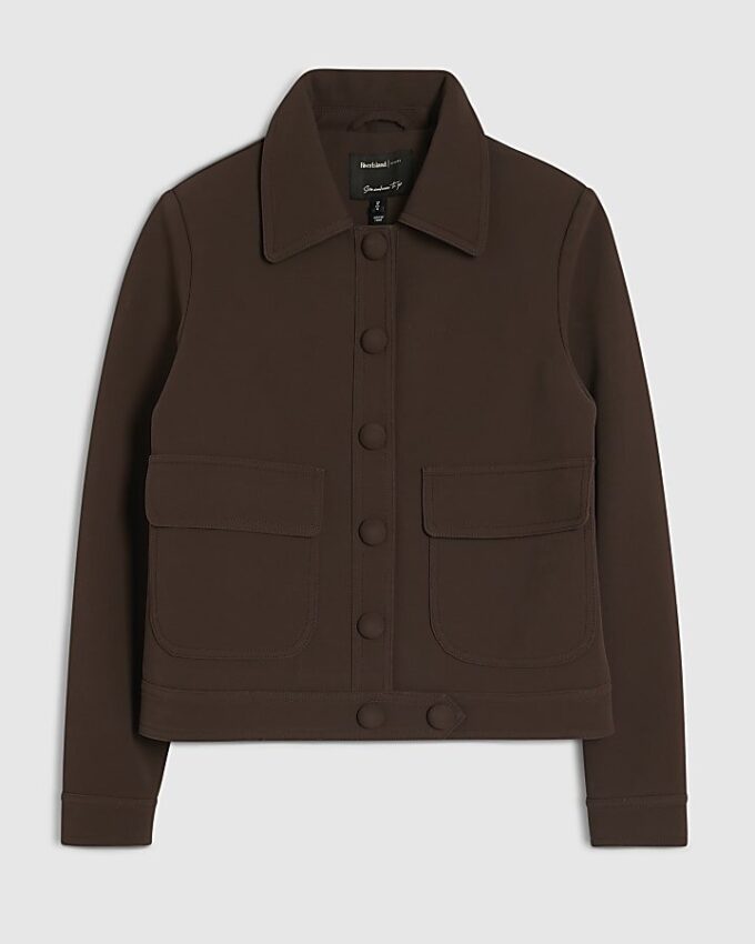 Röd premium-overshirt i imitationsmocka