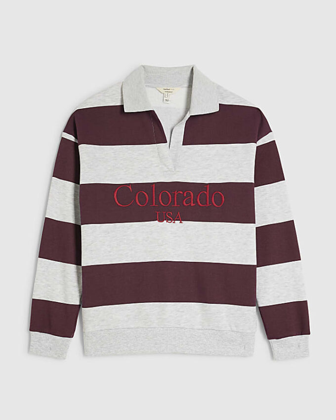 Röd randig Colorado Rugby-tröja