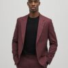 Röd slim fit-kostymjacka med struktur Röd slim fit-kostymjacka med struktur
