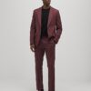 Röd slim fit-kostymjacka med struktur Röd slim fit-kostymjacka med struktur