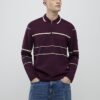 Röd slim fit-polotröja med ränder Röd slim fit-polotröja med ränder