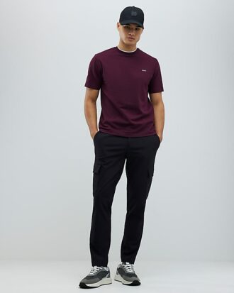Röd Slim Fit Textured T-shirt