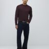 Röd slim fit-tröja