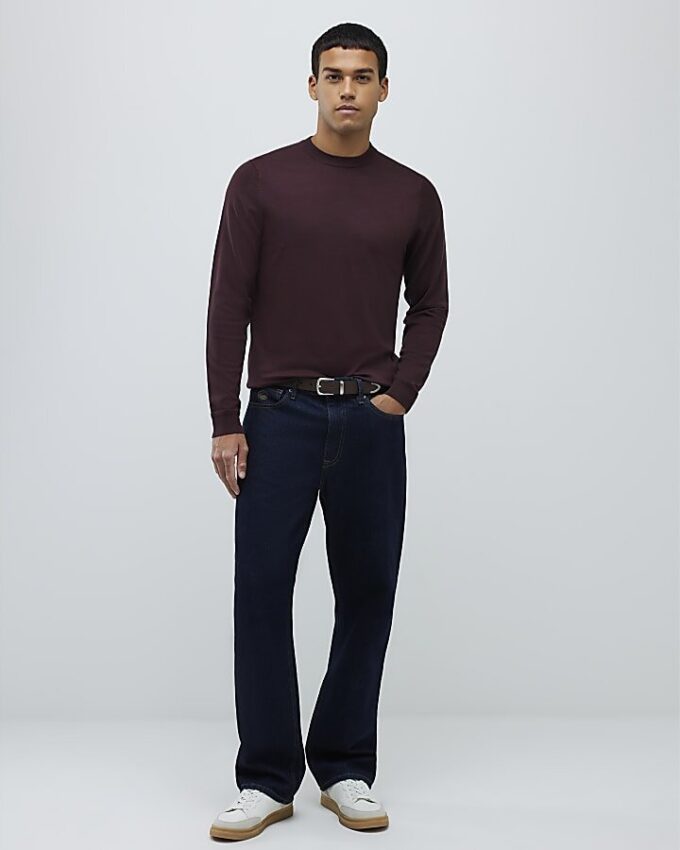 Röd slim fit-tröja