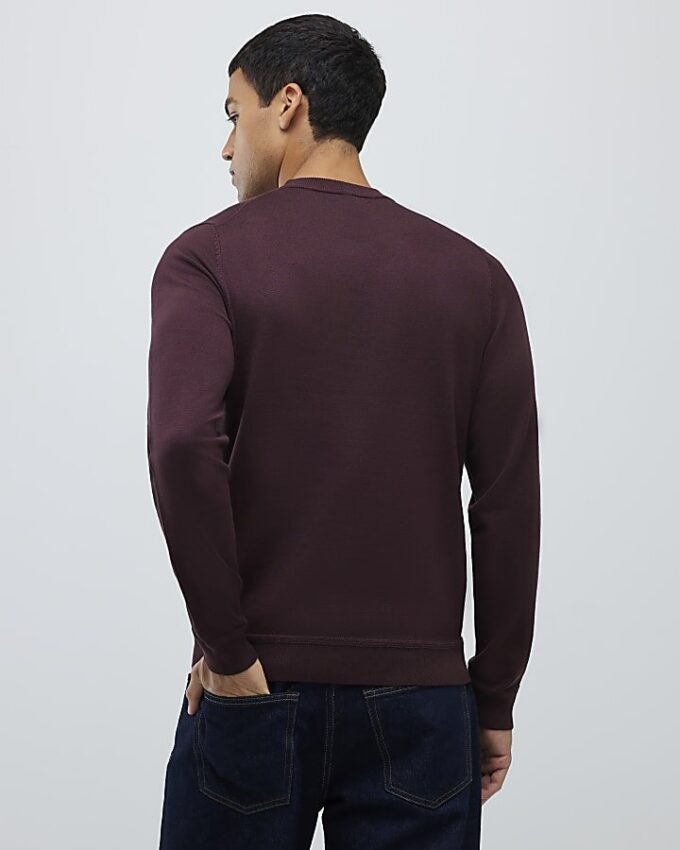 Röd slim fit-tröja