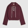 Röd sweatshirt med snörning