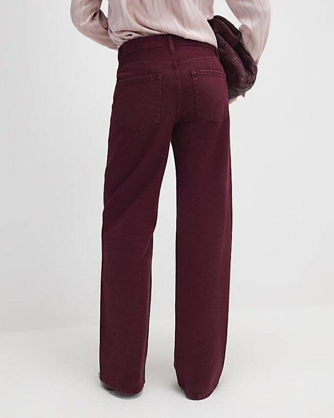 Röda, avslappnade jeans med raka ben Röda, avslappnade jeans med raka ben