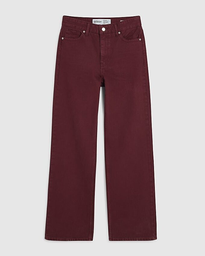 Röda, avslappnade jeans med raka ben Röda, avslappnade jeans med raka ben