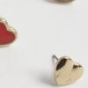 Röda hjärtformade örhängen för flickor, 3-pack