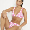 Rosa bikiniunderdel med texturerat skalprint