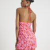 Rosa blommig mönstrad ärmlös playsuit