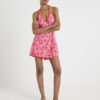 Rosa blommig mönstrad ärmlös playsuit