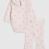 Rosa bodysuit med hjärtmönster för babyflickor