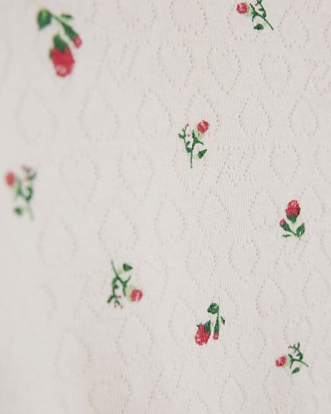 Rosa bodysuit-set med blommönster för babyflickor