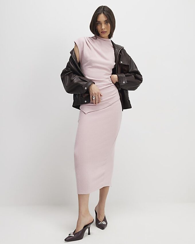 Rosa Cosy Midi-kjol